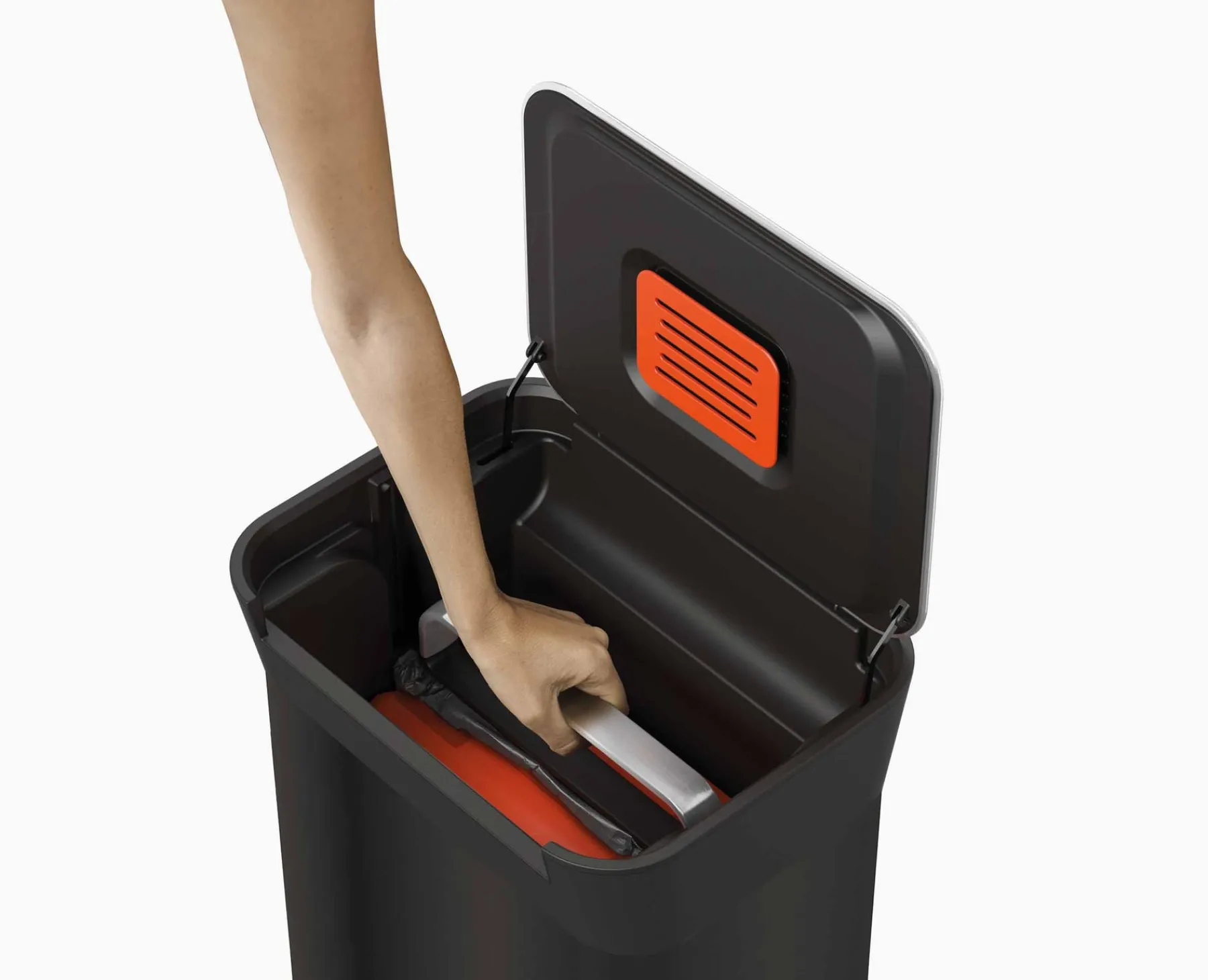 Trash Cans-Joseph Joseph Titan 30L Trash Compactor Black