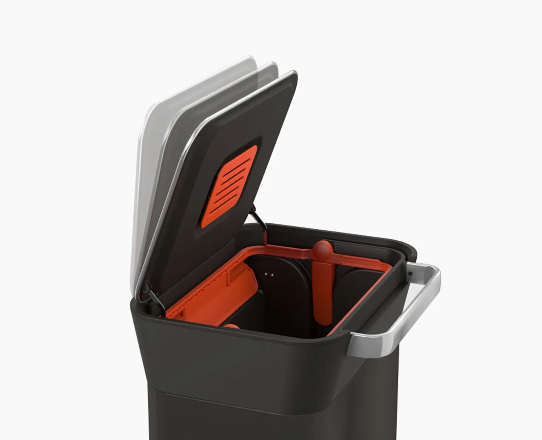 Trash Cans-Joseph Joseph Titan 30L Trash Compactor Black