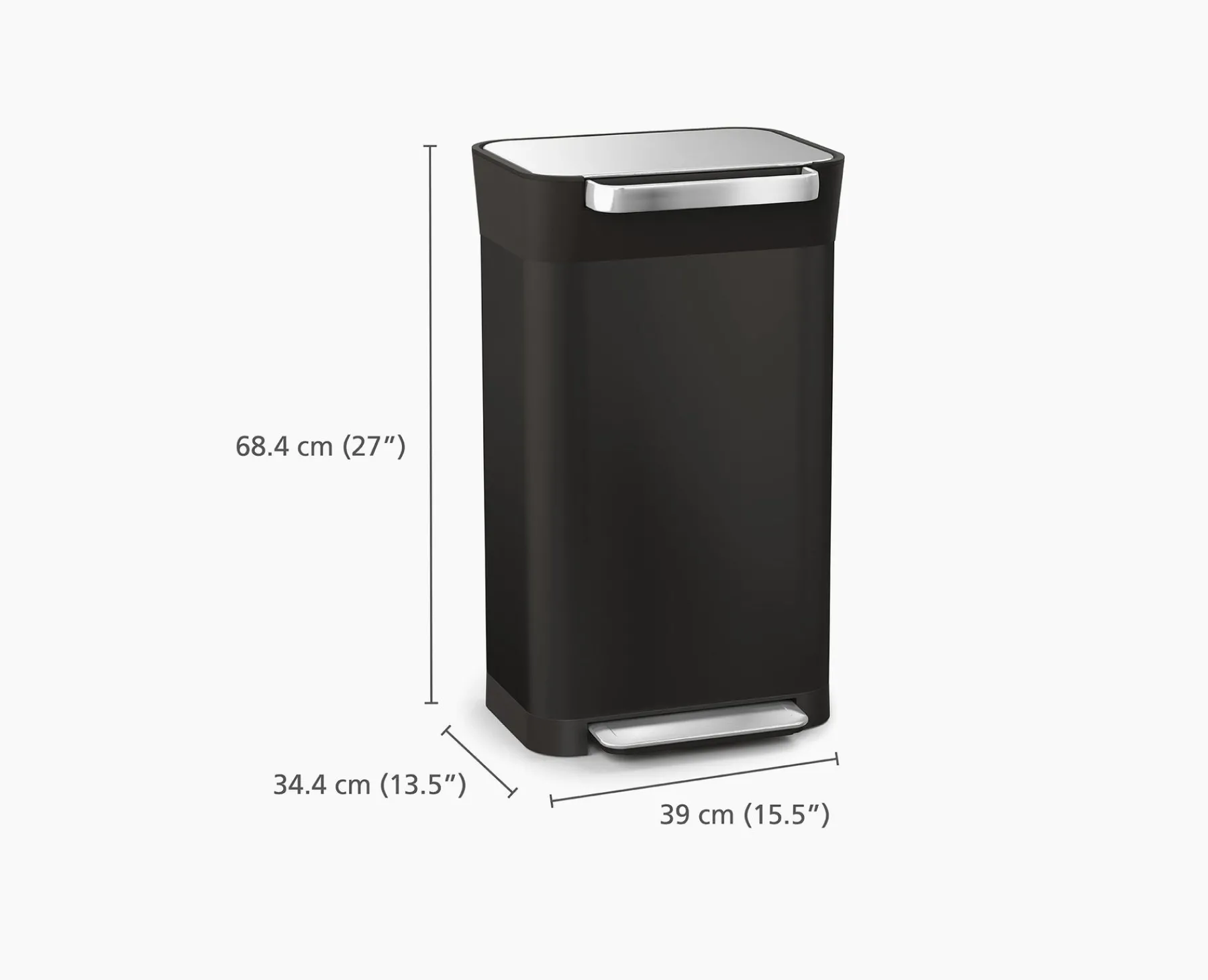 Trash Cans-Joseph Joseph Titan 30L Trash Compactor Black