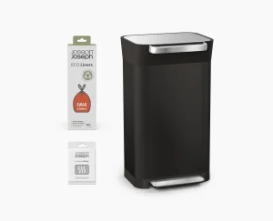 Trash Cans-Joseph Joseph Titan 30L Trash Compactor Starter Set Black