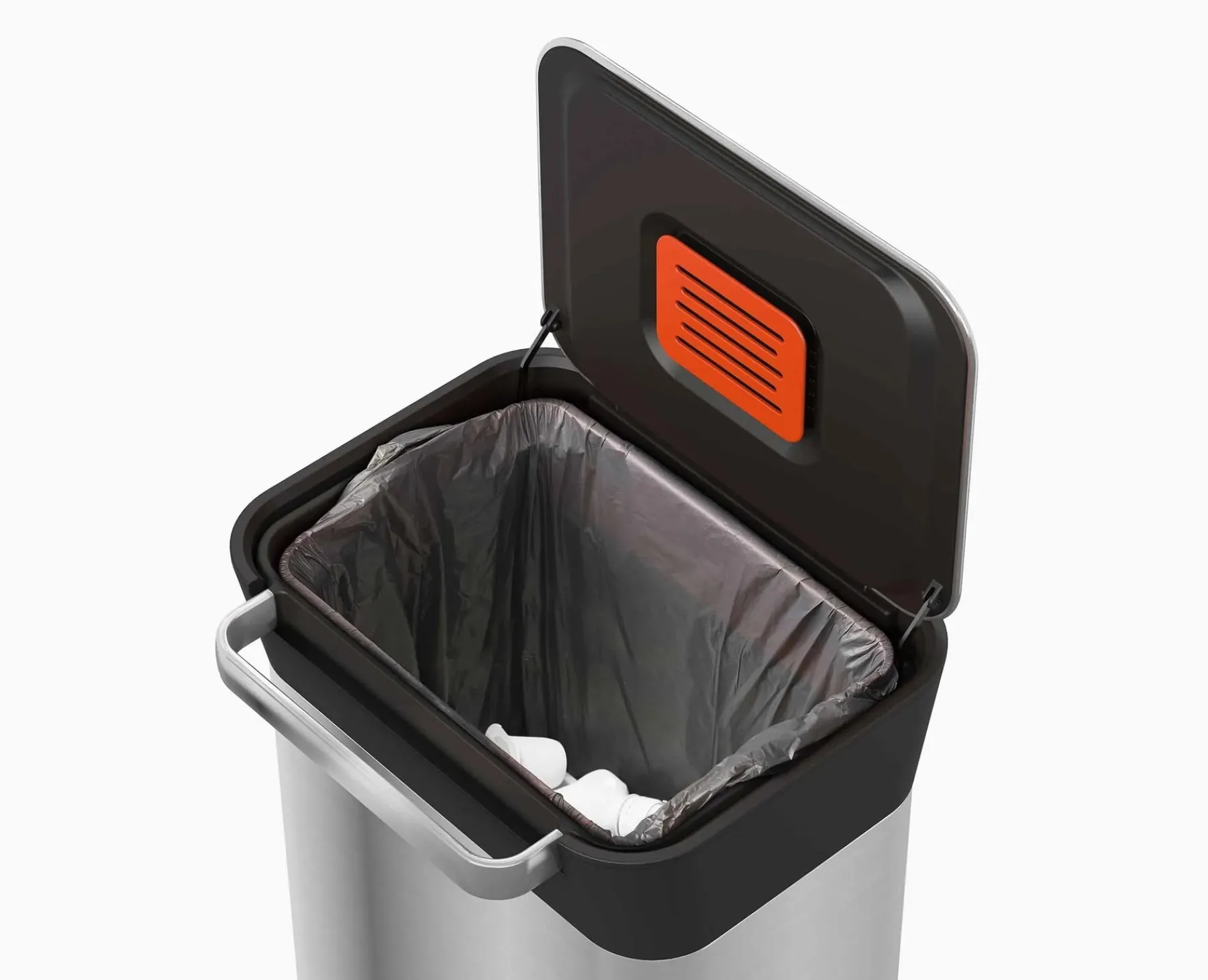Trash Cans-Joseph Joseph Titan 30L Trash Compactor Stainless-steel