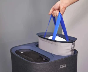 Laundry Baskets-Joseph Joseph Tota 60L Laundry Separation Basket Black