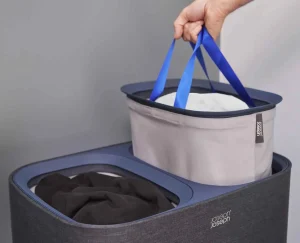 Laundry Baskets-Joseph Joseph Tota 90L Laundry Separation Basket Black