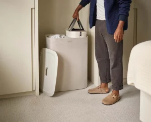 Laundry Baskets-Joseph Joseph Tota 90L Laundry Separation Basket Ecru