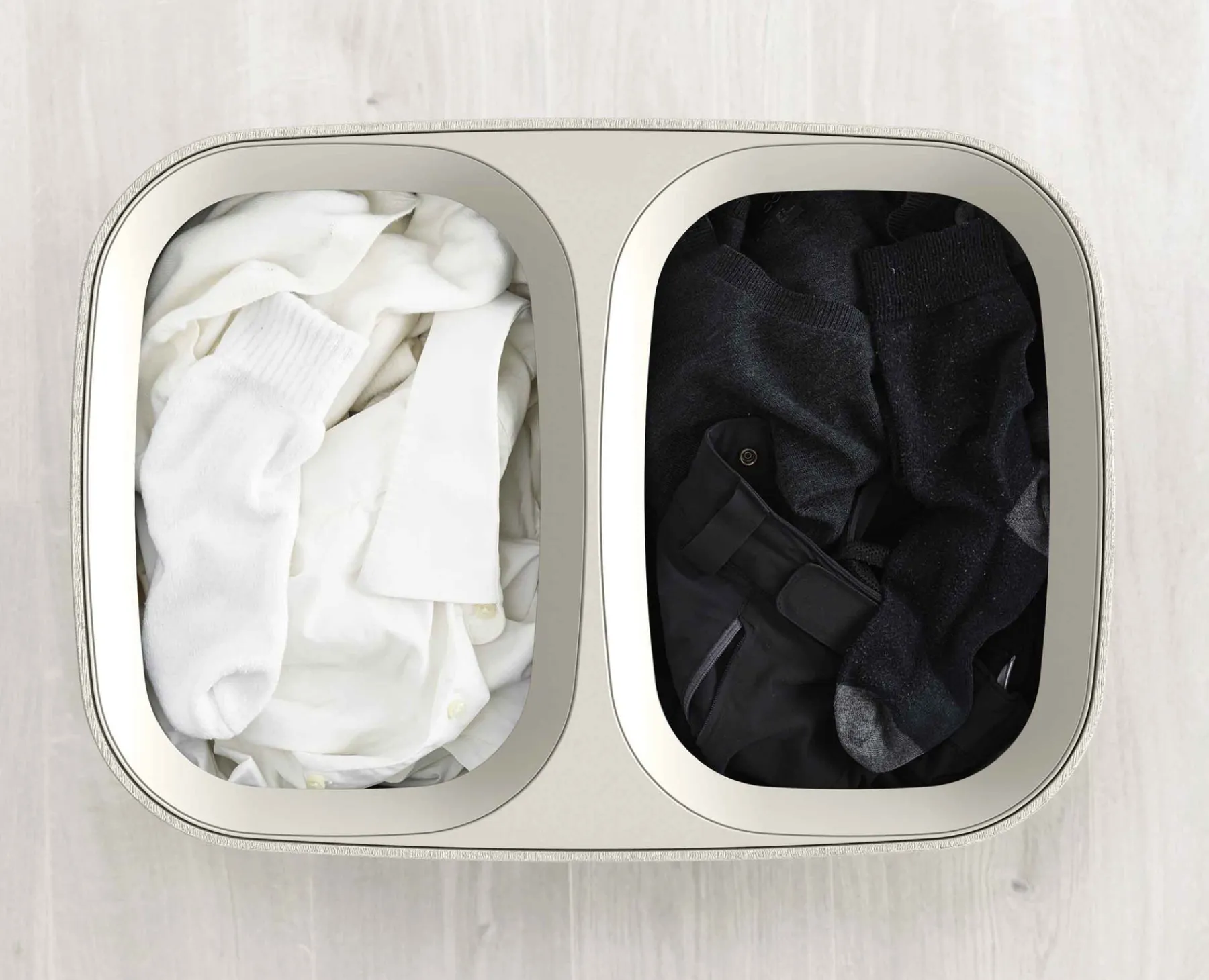 Laundry Baskets-Joseph Joseph Tota 90L Laundry Separation Basket Ecru