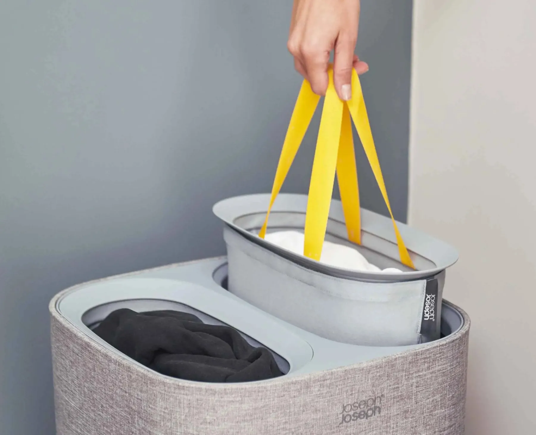 Laundry Baskets-Joseph Joseph Tota 60L Laundry Separation Basket Gray