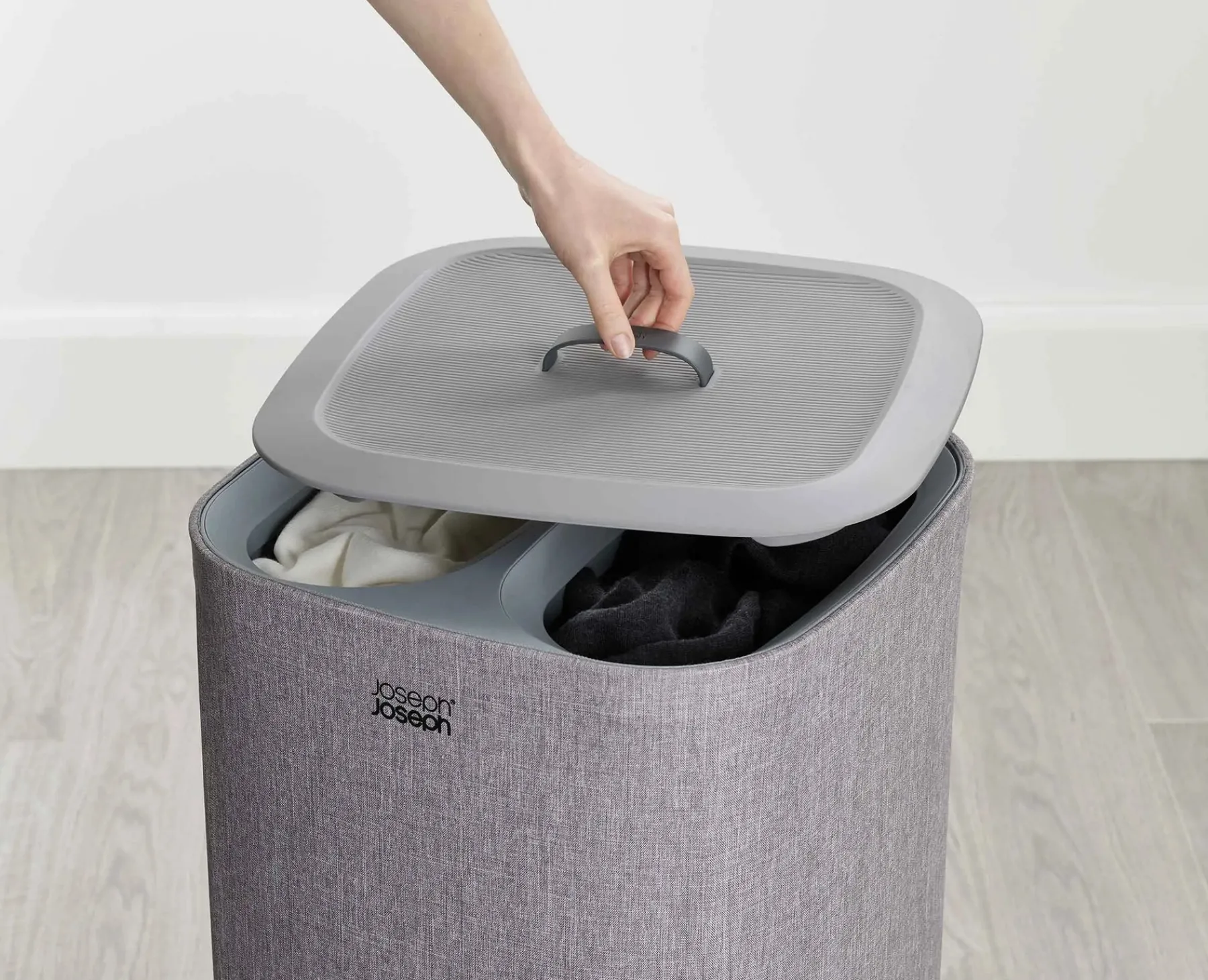 Laundry Baskets-Joseph Joseph Tota 60L Laundry Separation Basket Gray