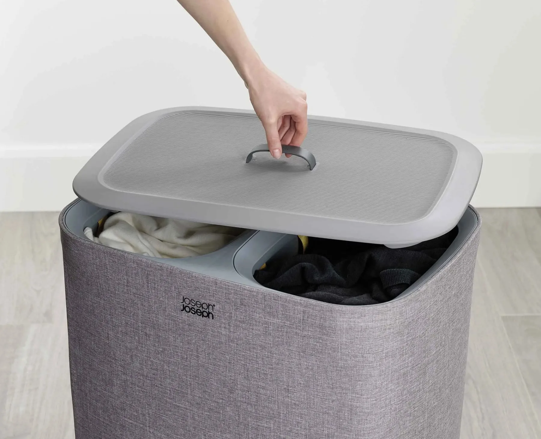 Laundry Baskets-Joseph Joseph Tota 90L Laundry Separation Basket Gray