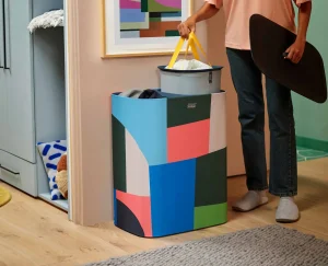 Laundry Baskets-Joseph Joseph Tota 90L Laundry Separation Basket x Jonathan Lawes Multicolour