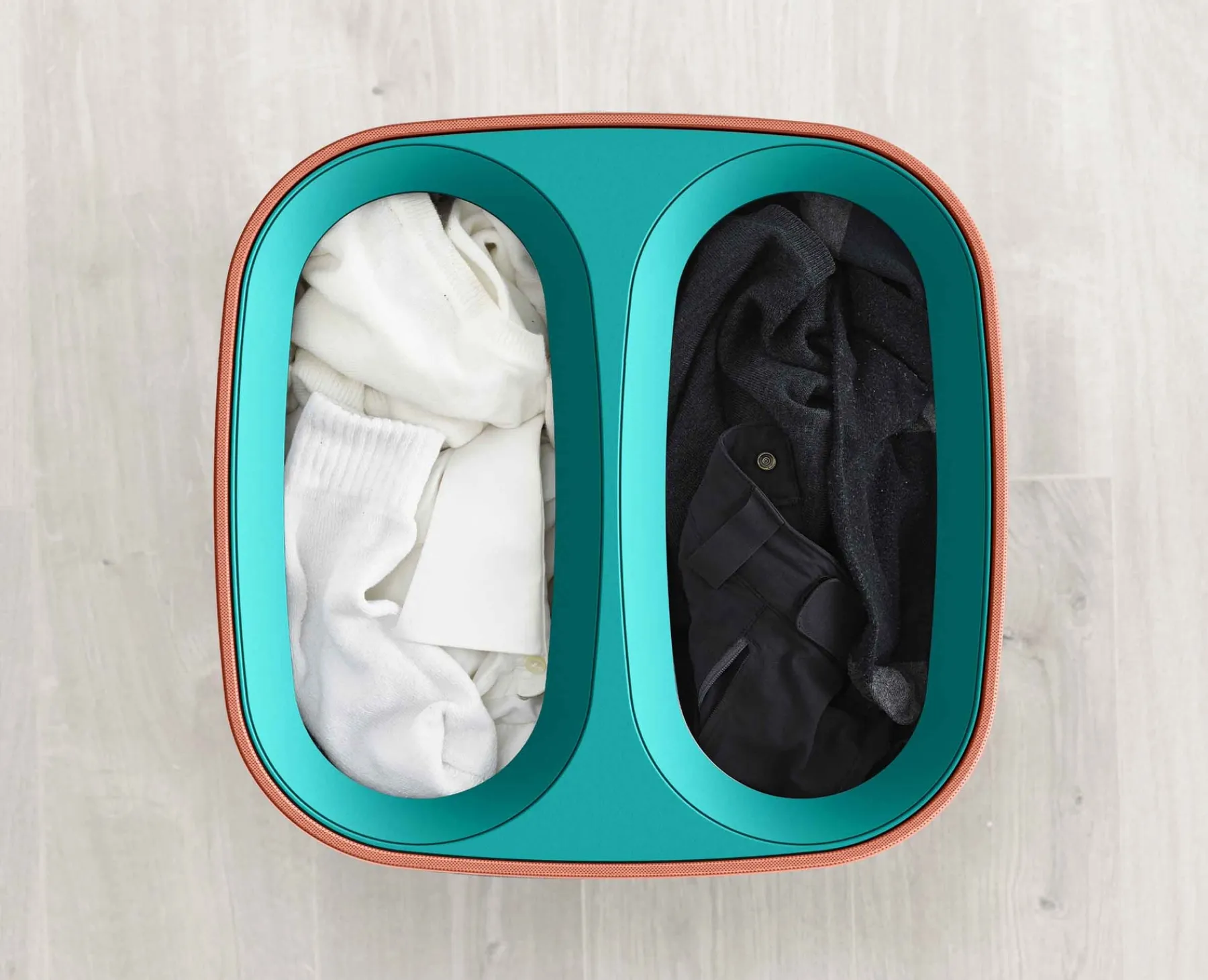 Laundry Baskets-Joseph Joseph Tota Pop 60L Laundry Separation Basket Coral
