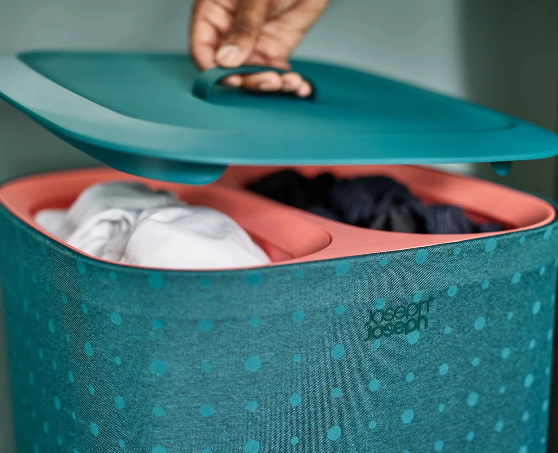 Laundry Baskets-Joseph Joseph Tota Pop 60L Laundry Separation Basket Green