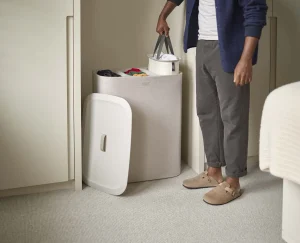 Laundry Baskets-Joseph Joseph Tota Trio 90L Laundry Separation Basket Ecru