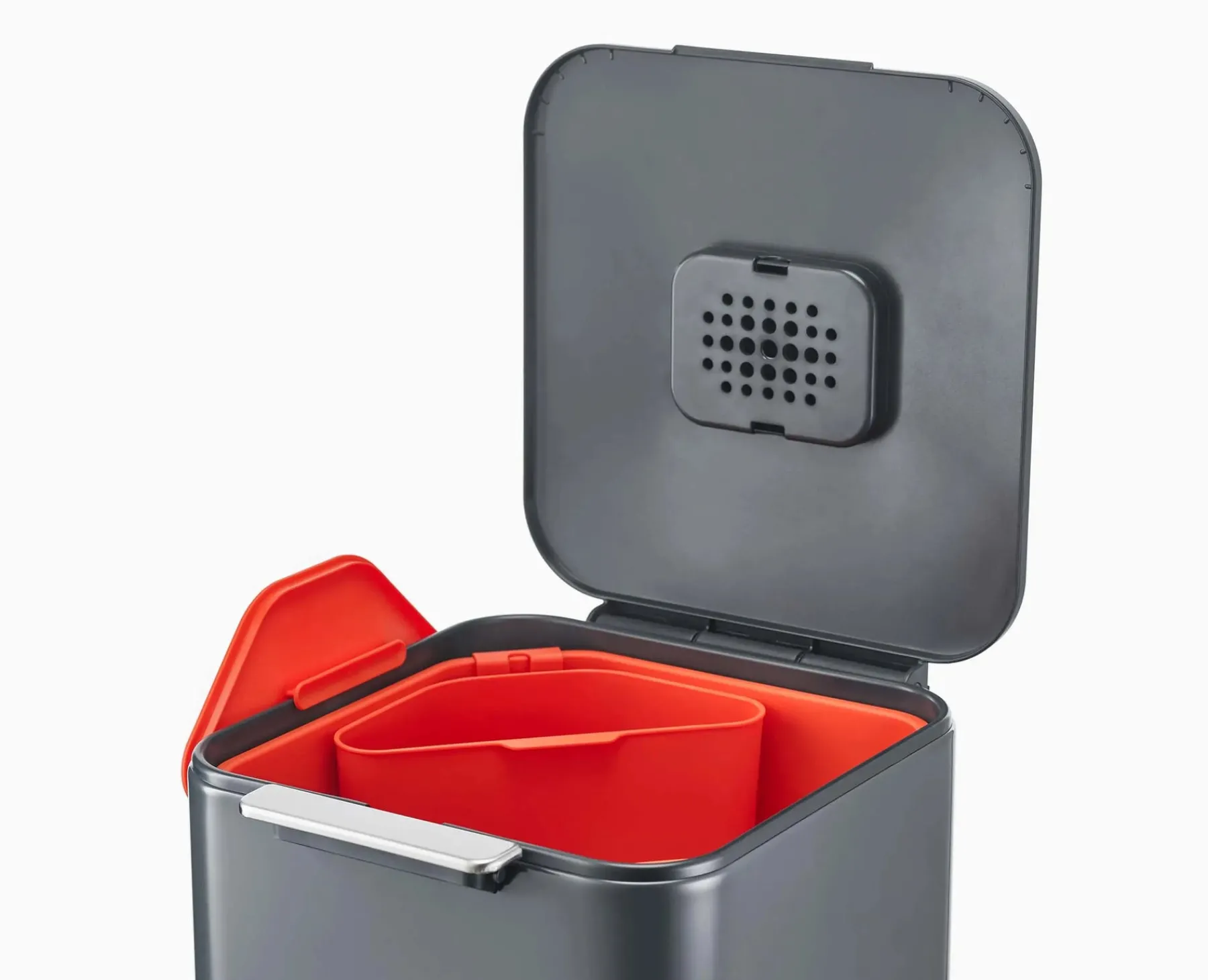 Trash Cans-Joseph Joseph Totem Compact 40L Waste & Recycling Bin Gray