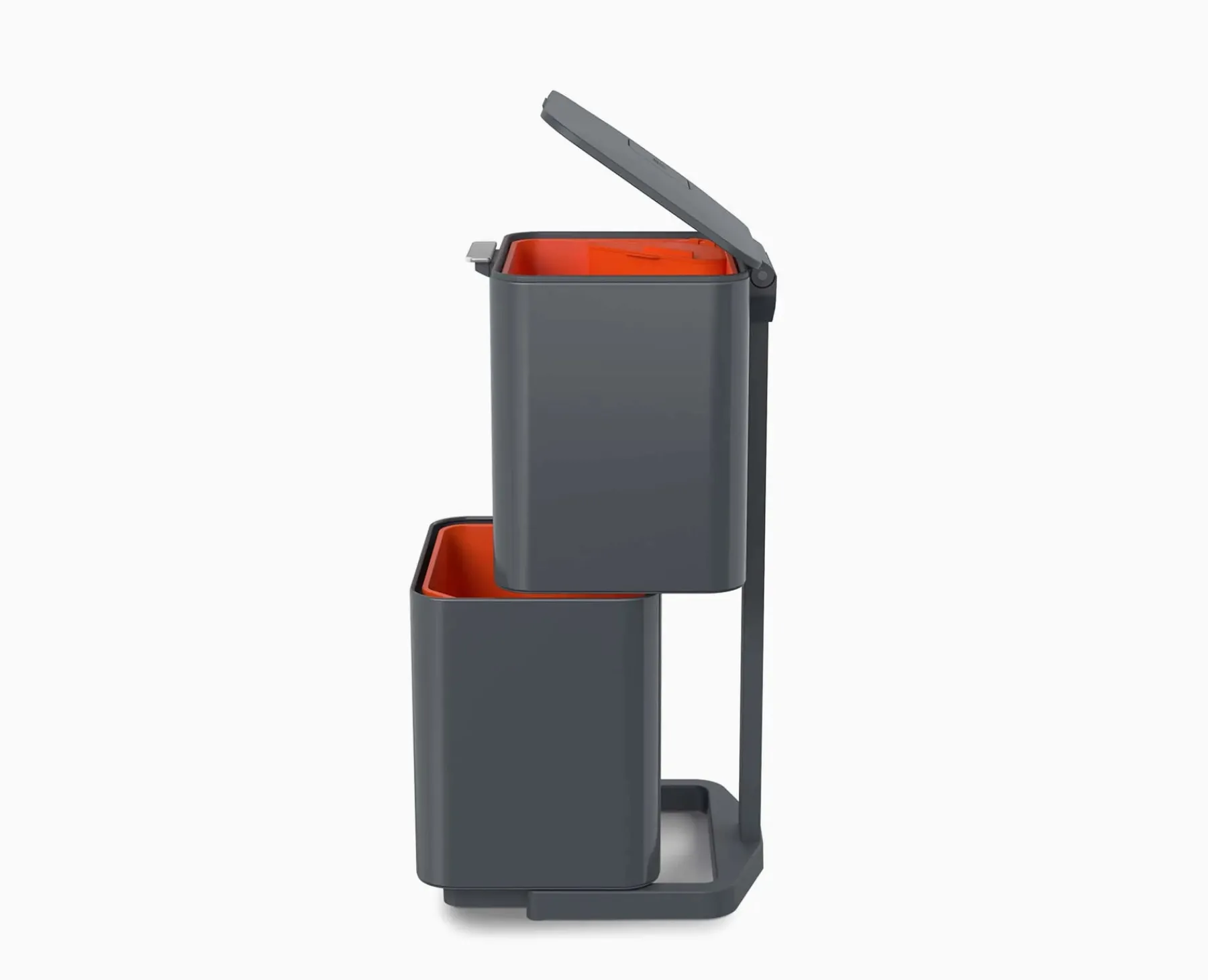 Dual Compartment Trash Cans-Joseph Joseph Totem Compact 40L Waste & Recycling Trash Can Starter Set Gray