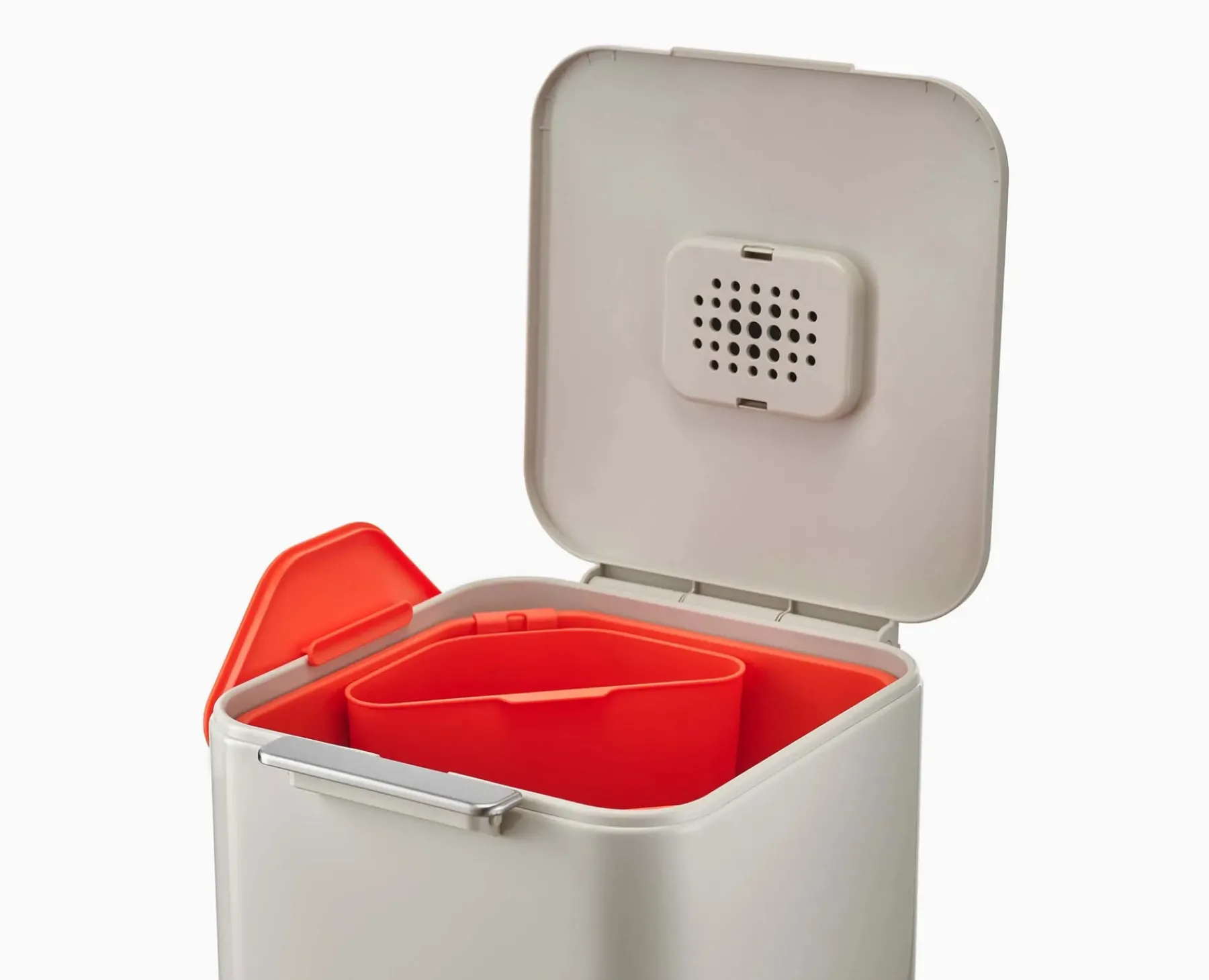 Trash Cans-Joseph Joseph Totem Compact 40L Waste & Recycling Bin Stone