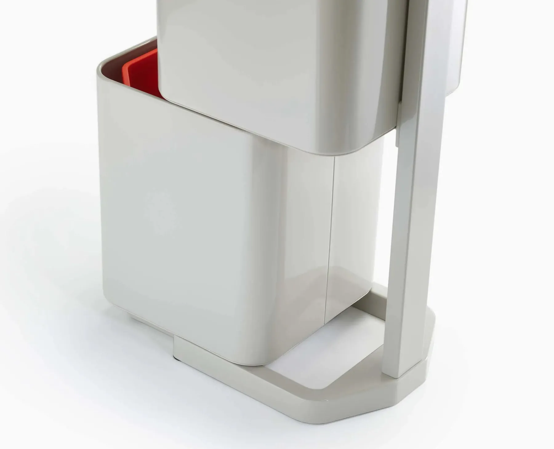 Trash Cans-Joseph Joseph Totem Compact 40L Waste & Recycling Bin Stone