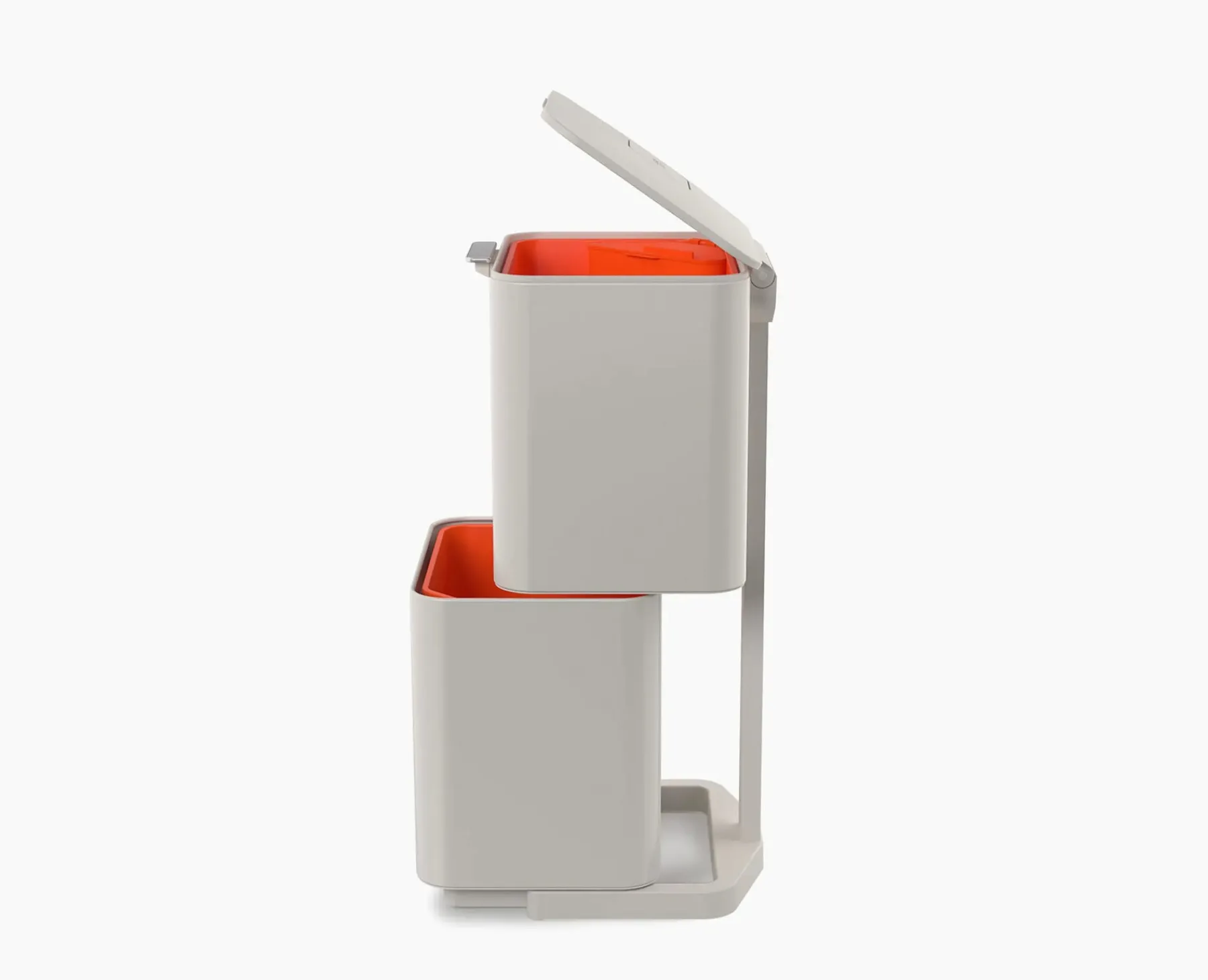 Trash Cans-Joseph Joseph Totem Compact 40L Waste & Recycling Bin Stone