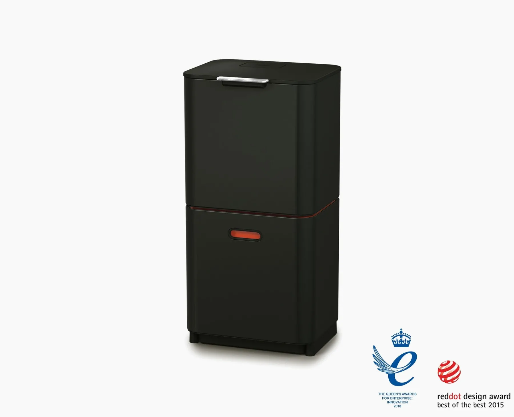 Trash Cans-Joseph Joseph Totem Max 60L Waste & Recycling Bin Black