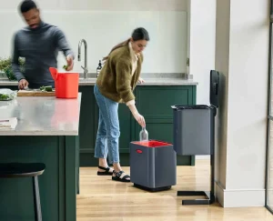 Trash Cans-Joseph Joseph Totem Max 60L Waste & Recycling Bin Gray