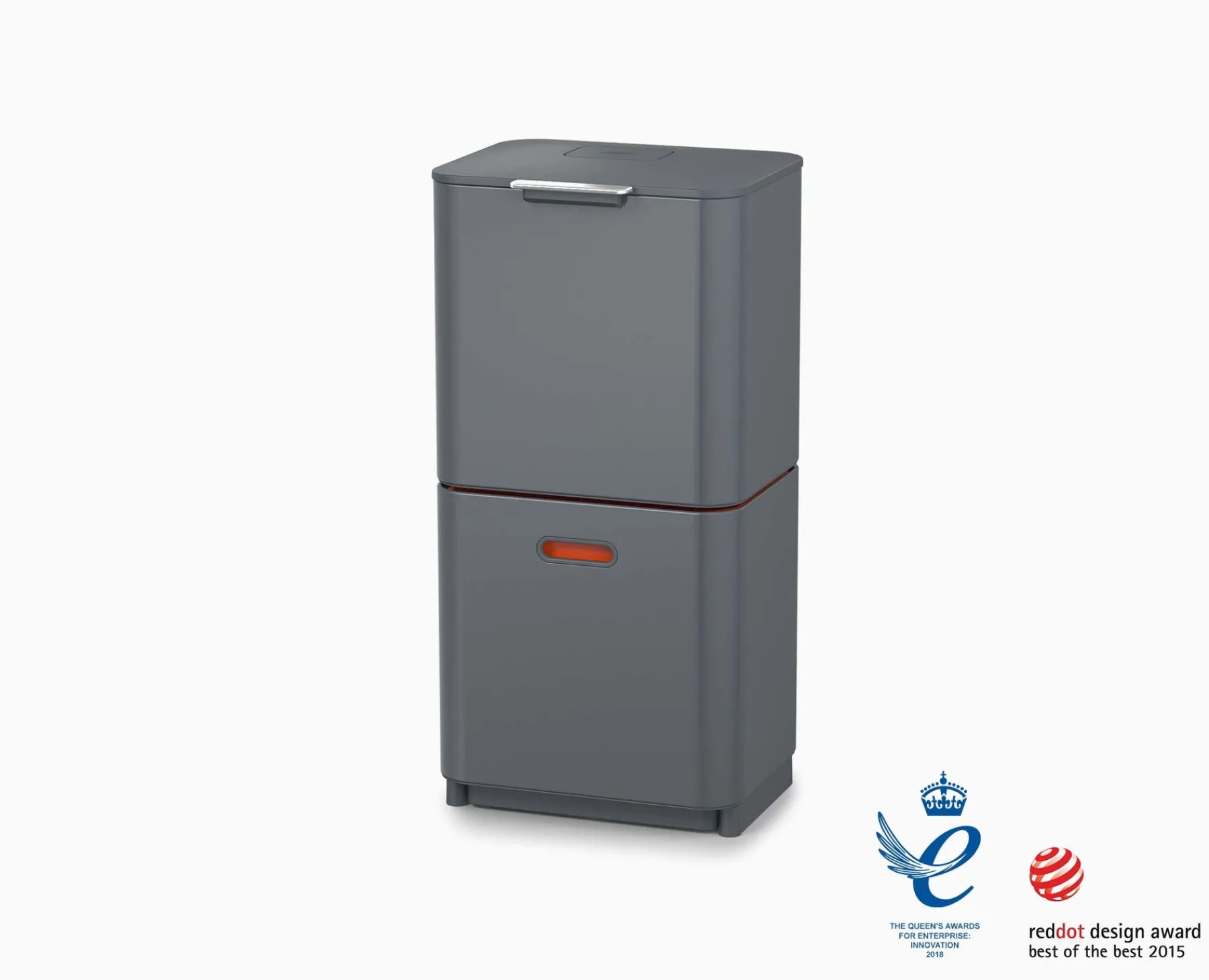 Trash Cans-Joseph Joseph Totem Max 60L Waste & Recycling Bin Gray