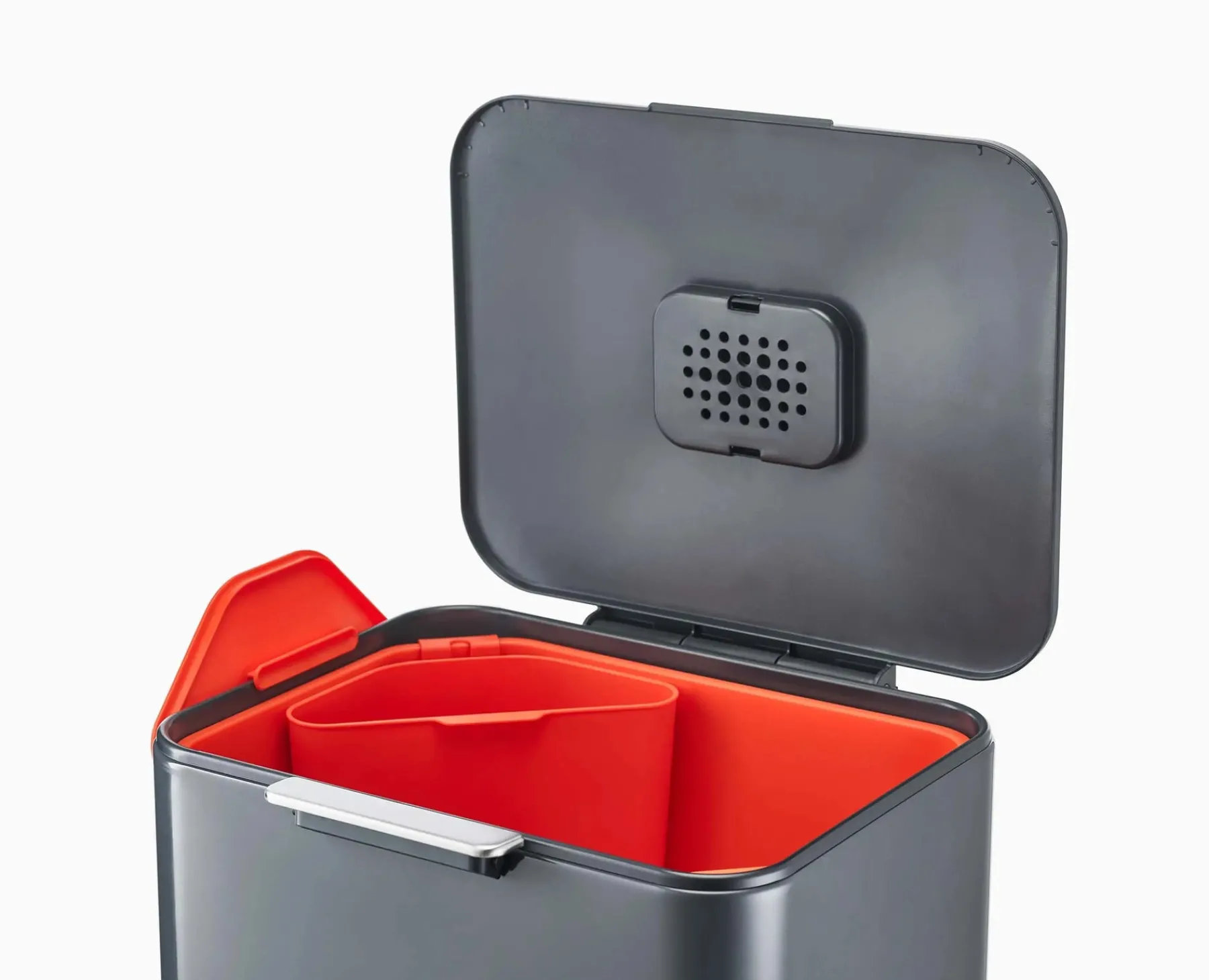 Trash Cans-Joseph Joseph Totem Max 60L Waste & Recycling Bin Gray