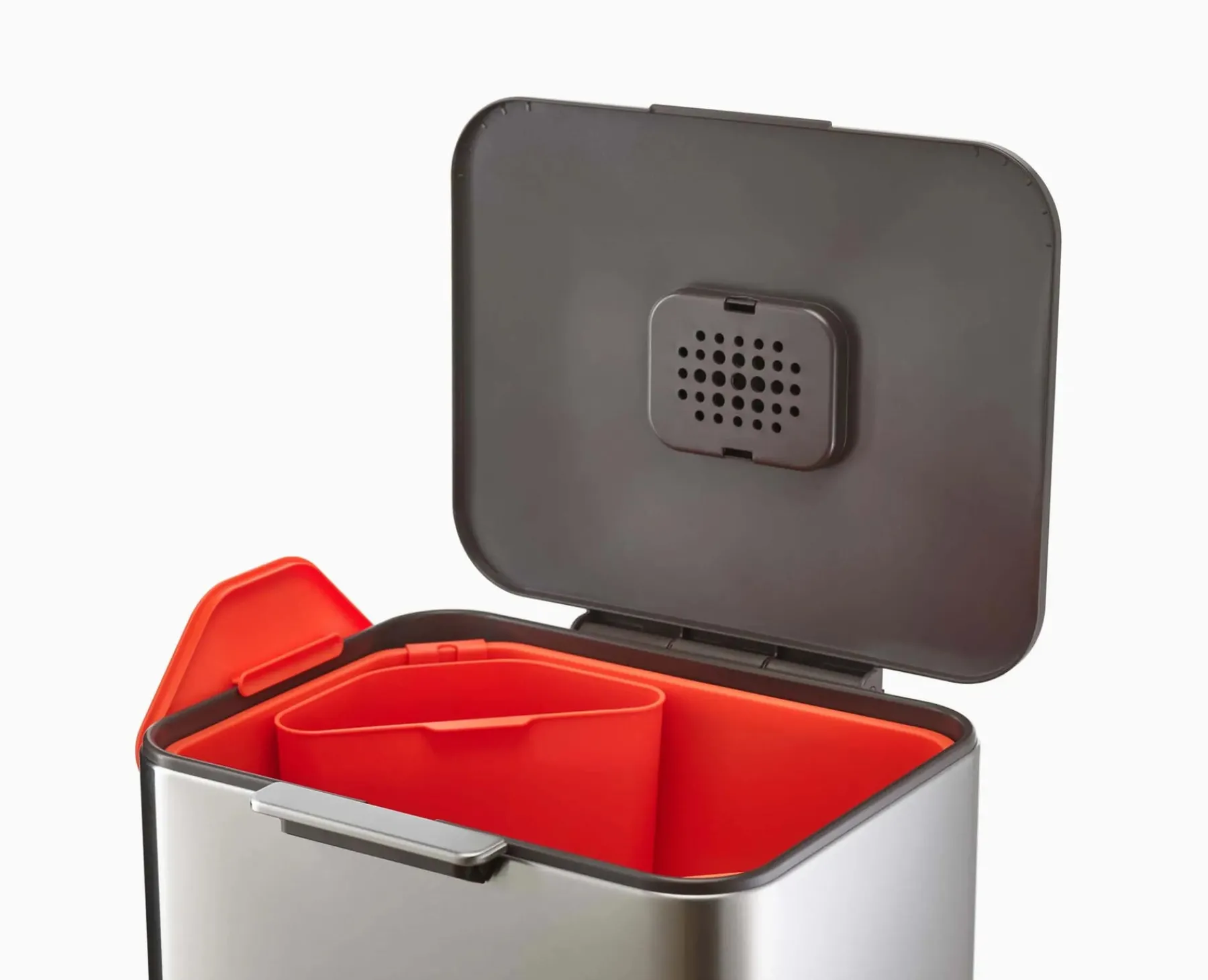 Trash Cans-Joseph Joseph Totem Max 60L Waste & Recycling Bin Stainless-steel