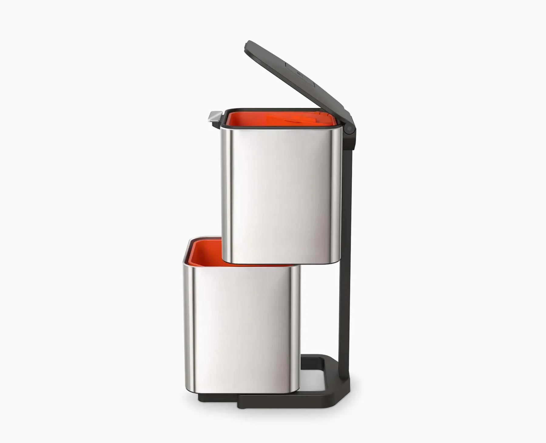 Trash Cans-Joseph Joseph Totem Max 60L Waste & Recycling Bin Stainless-steel
