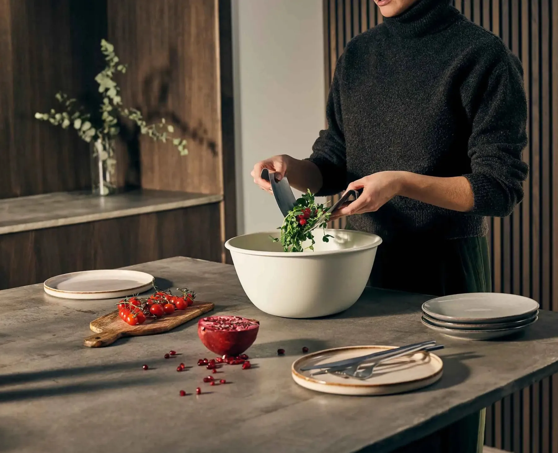 Bowl Sets-Joseph Joseph Uno™ Salad Bowl & Servers Set Stone