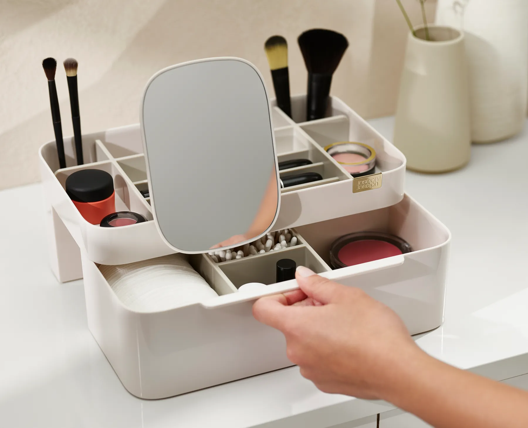 Make-Up Organizers | Make-Up Storage-Joseph Joseph Viva Large Cosmetic Organizer with Removable Mirror Shell