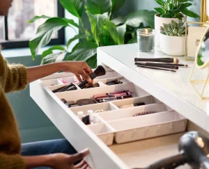 Make-Up Organizers | Make-Up Storage-Joseph Joseph Viva 12-piece Makeup Drawer Organizer Set Shell