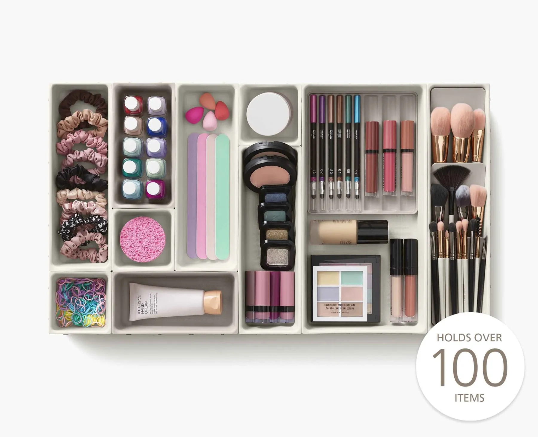 Make-Up Organizers | Make-Up Storage-Joseph Joseph Viva 12-piece Makeup Drawer Organizer Set Shell
