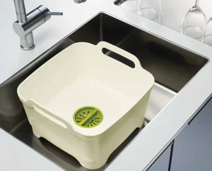 Sink & Washing Up Bowls-Joseph Joseph Wash&Drain™ White Green Washing-up Bowl White/Green